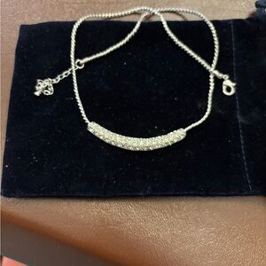 Elegant Silver Necklace with Crystal Accents